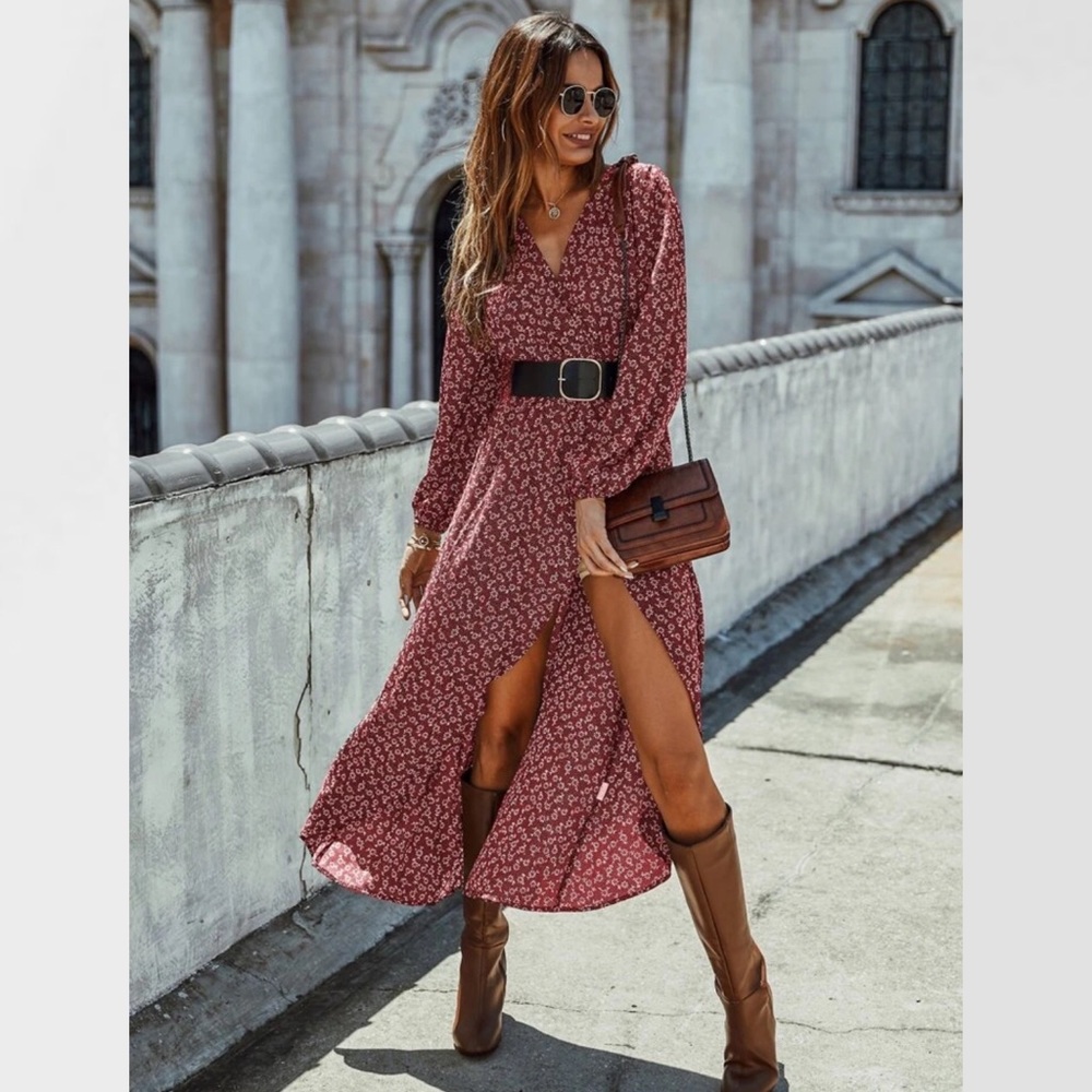 Shein Floral High-Low Dress